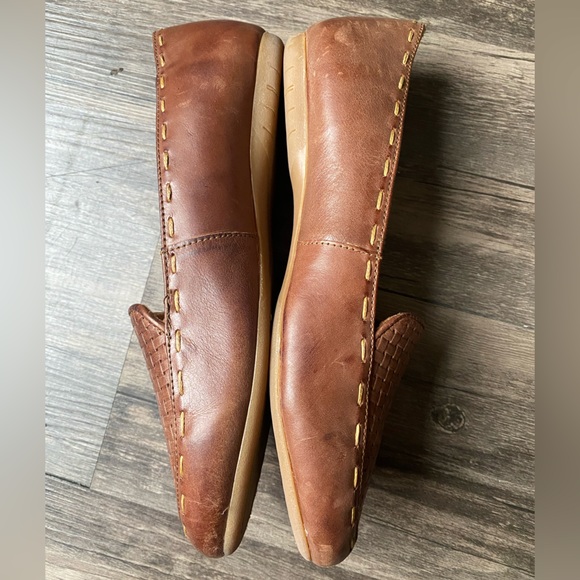 Born Woven Brown Leather Slip on Loafers Size 7 - Picture 4 of 11